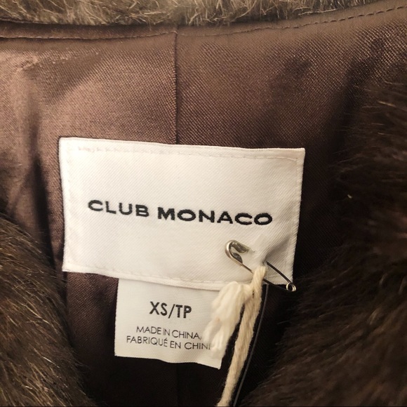 Club Monaco Brown Faux fur vest with tags XS - Picture 3 of 5